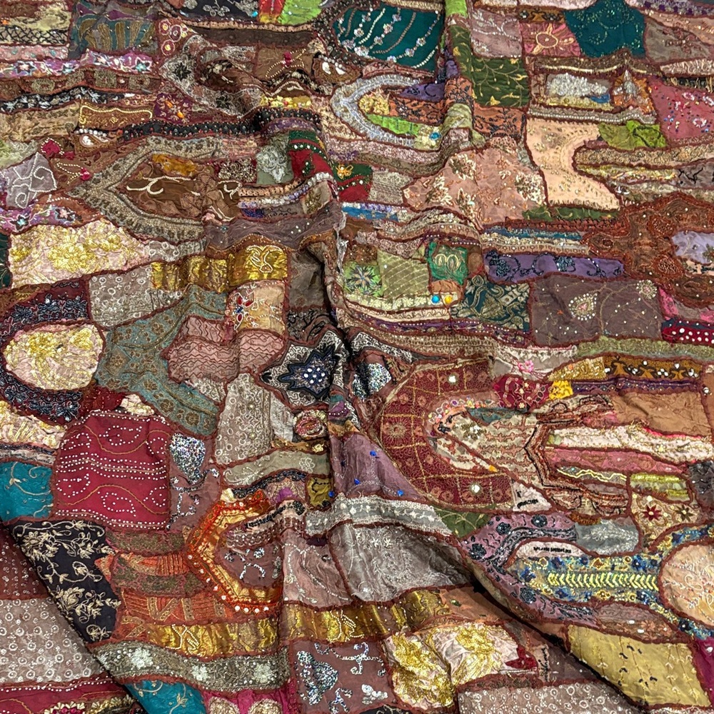 Beaded Sari
Patchwork Tapestry 94x75 inches